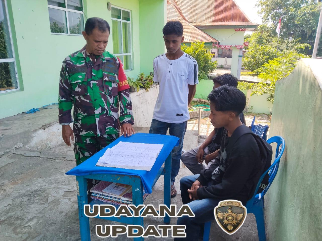 Babinsa Kodim 1602/Ende Ajak Remaja Kota Ratu Jaga Kamtibmas Lewat Komsos dan Puldata Ter