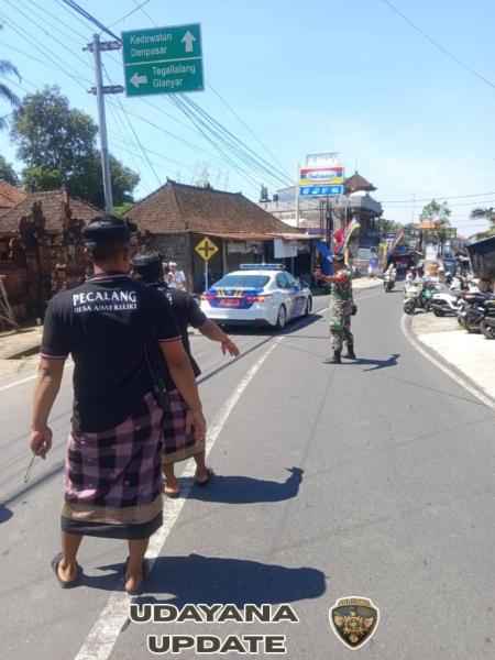 Sinergi Babinsa dan Pecalang Wujudkan Pengamanan Piodalan Desa Adat Keliki