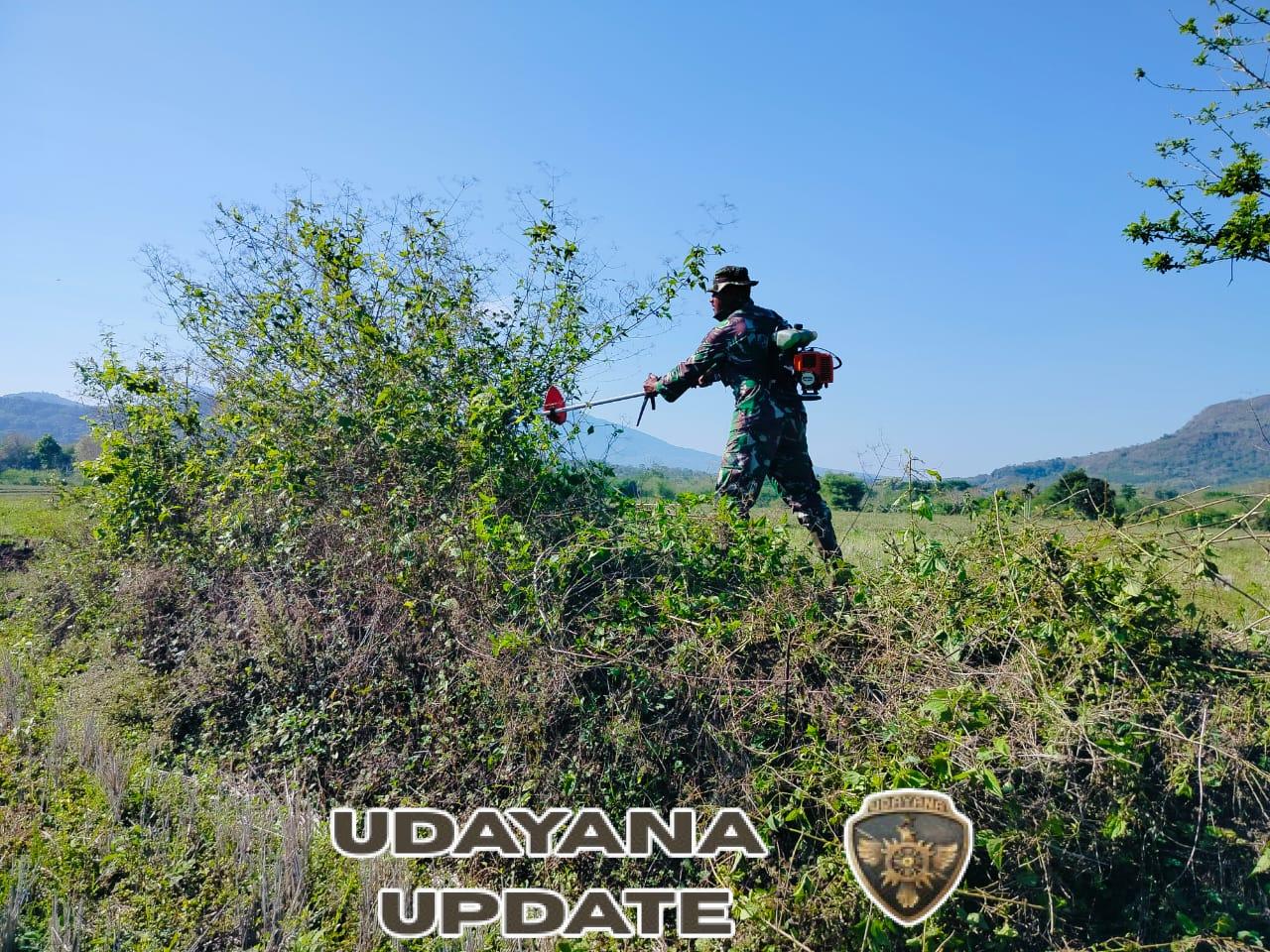 Pra TMMD Kodim 1625/Ngada Lanjutkan Pembersihan Saluran Irigasi di Desa Benteng Tawa