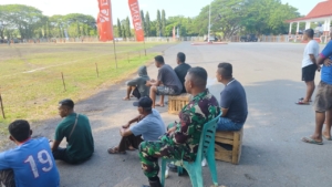 Kota Mbay Cup I: Babinsa dan Aparat Gabungan Pastikan Pertandingan Aman dan Kondusif