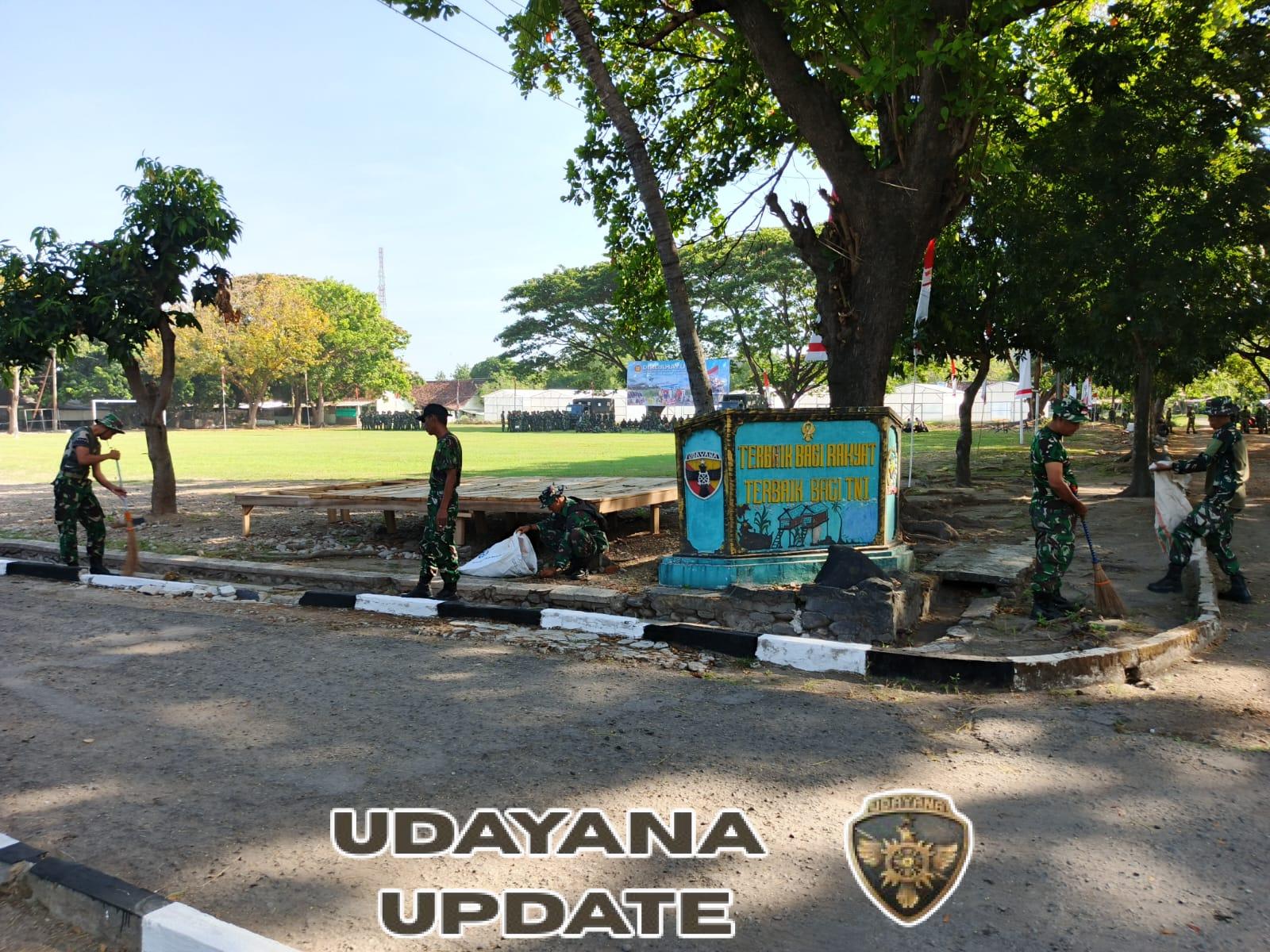 Jelang HUT ke-80, Kodim 1607/Sumbawa Rapiakan Pangkalan dengan Semangat Kebersamaan