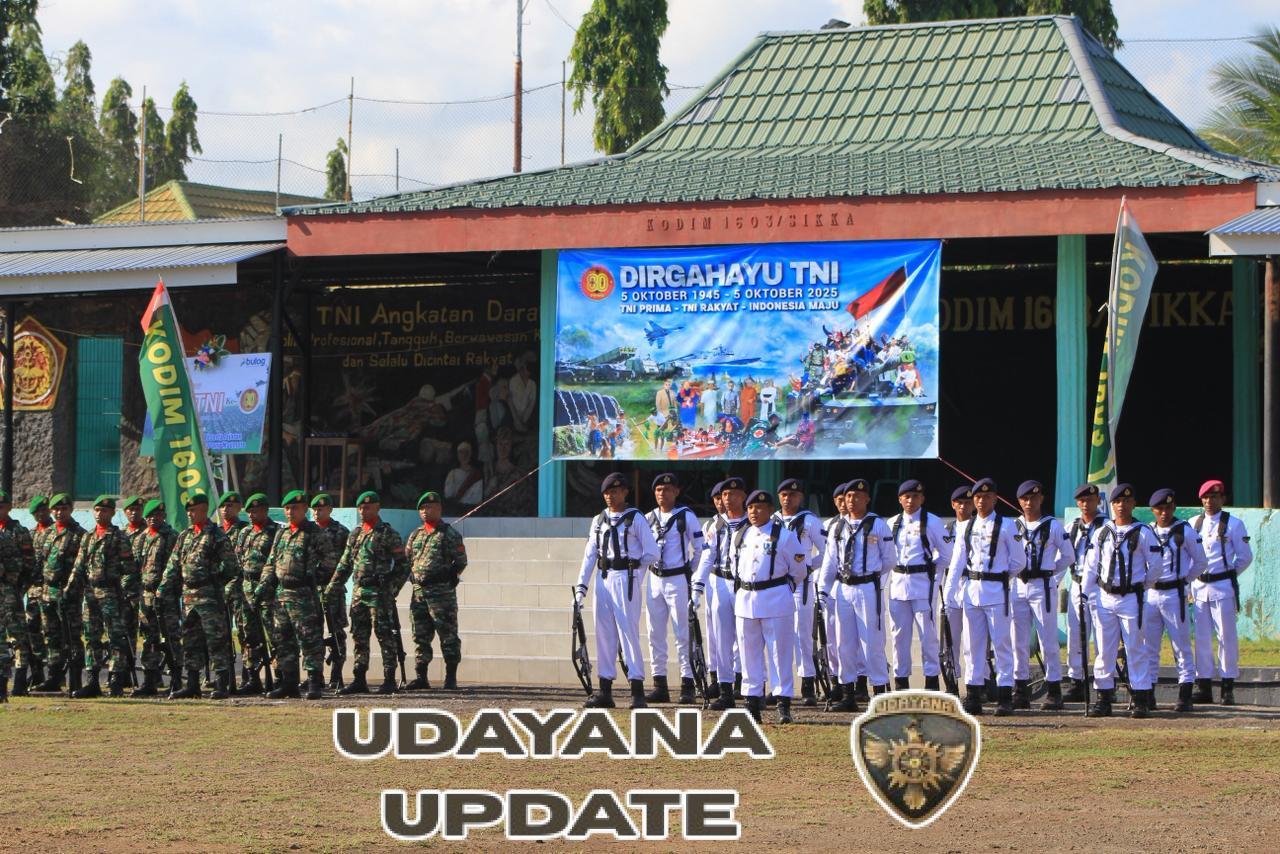 Makodim 1603/Sikka Gelar Upacara Khidmat Peringati HUT TNI ke-80 dengan Semangat “TNI Prima, TNI Rakyat Indonesia Maju”