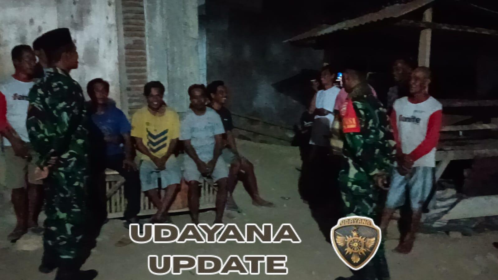 Patroli Gabungan Koramil, Aparat Desa, dan Masyarakat Amankan Desa Lanta Barat