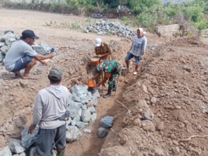 Babinsa Desa Lido Hadiri Peletakan Batu Pertama Pagar Lapangan Desa