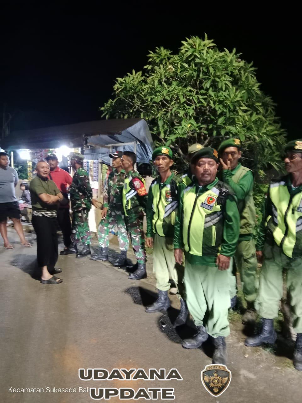 Babinsa dan Bhabinkamtibmas Amankan Pesta Siaga 2025 di Banjar Dinas Bululada, Desa Selat, Kecamatan Sukasada, Kabupaten Buleleng