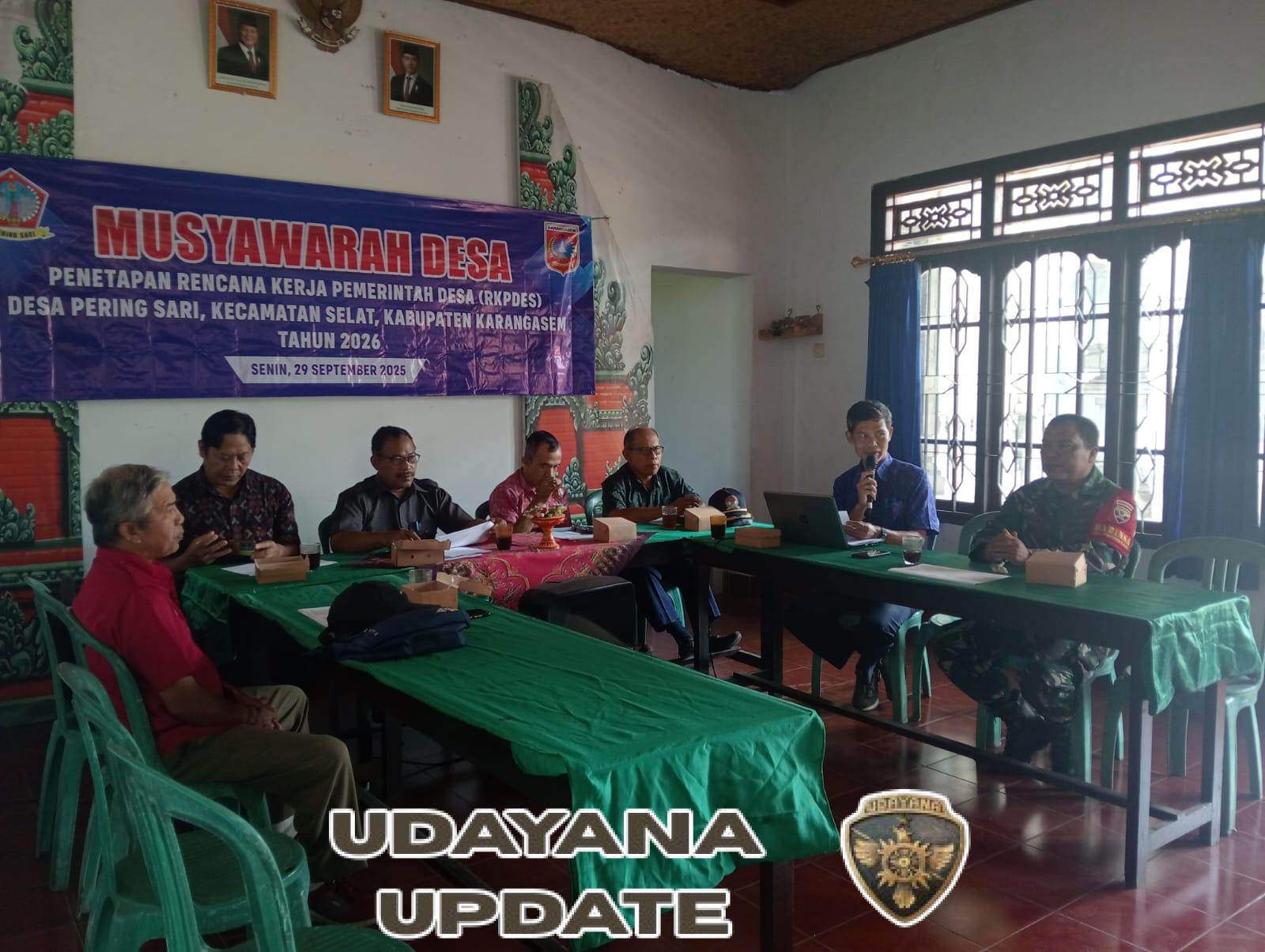 Babinsa Koramil 1623-06/Selat siap kawal pembangunan Desa Peringsari sesuai kebutuhan masyarakat.