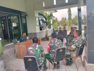 Danramil 1628-04/Poto Tano Pimpin Jam Komandan, Tekankan Disiplin dan Tanggung Jawab Prajurit