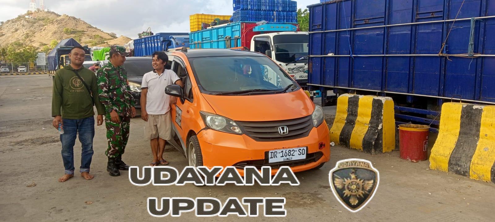 Babinsa Koramil 1628-04/Poto Tano Laksanakan PAM di Pelabuhan Penyeberangan Poto Tano