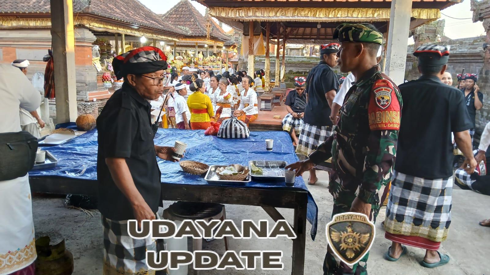 Wujudkan Kelancaran Upacara Adat, Babinsa, Bhabinkamtibmas dan Pecalang Kawal Tradisi Meprani