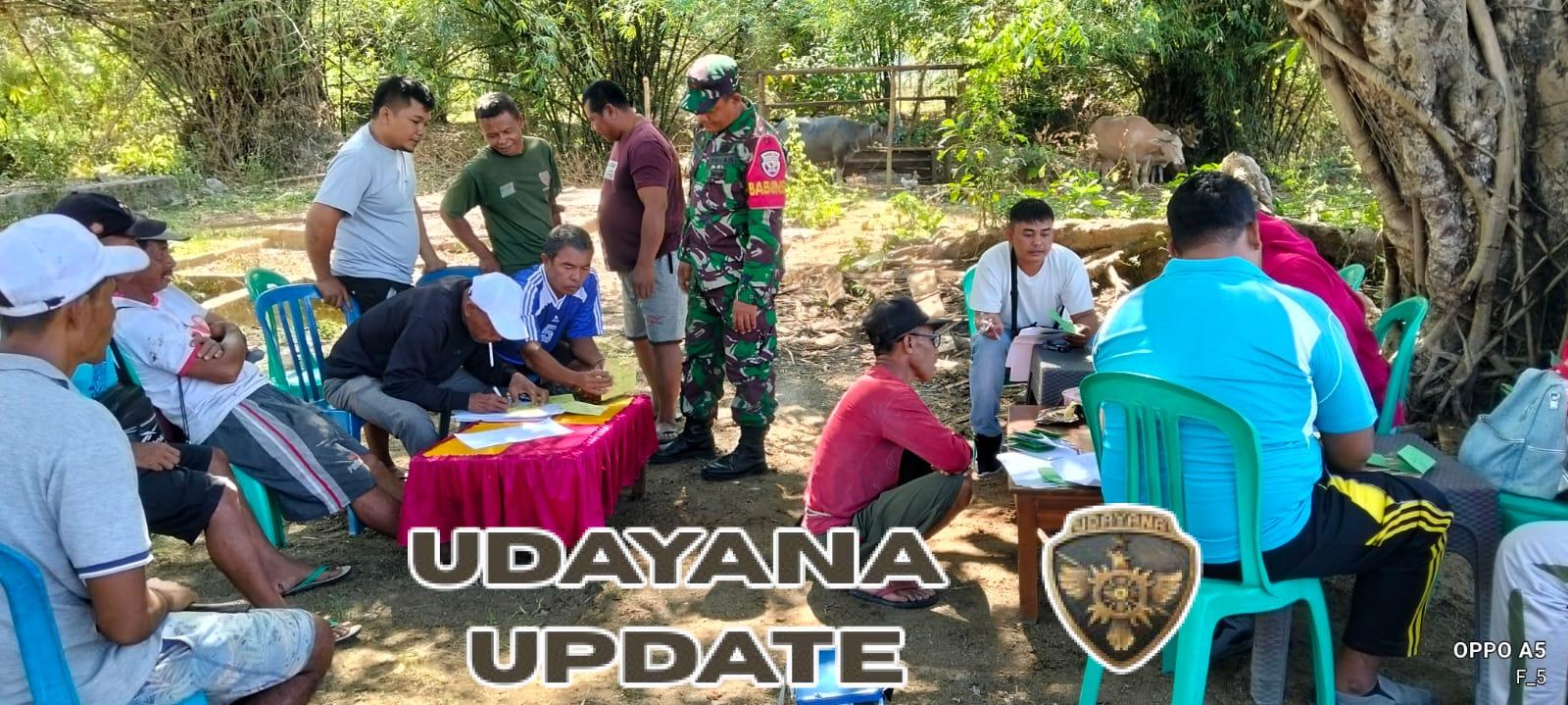 Babinsa Desa Seran Dampingi Tim Dinas Pertanian Dalam Kegiatan Registrasi Hewan Ternak Tahun 2025