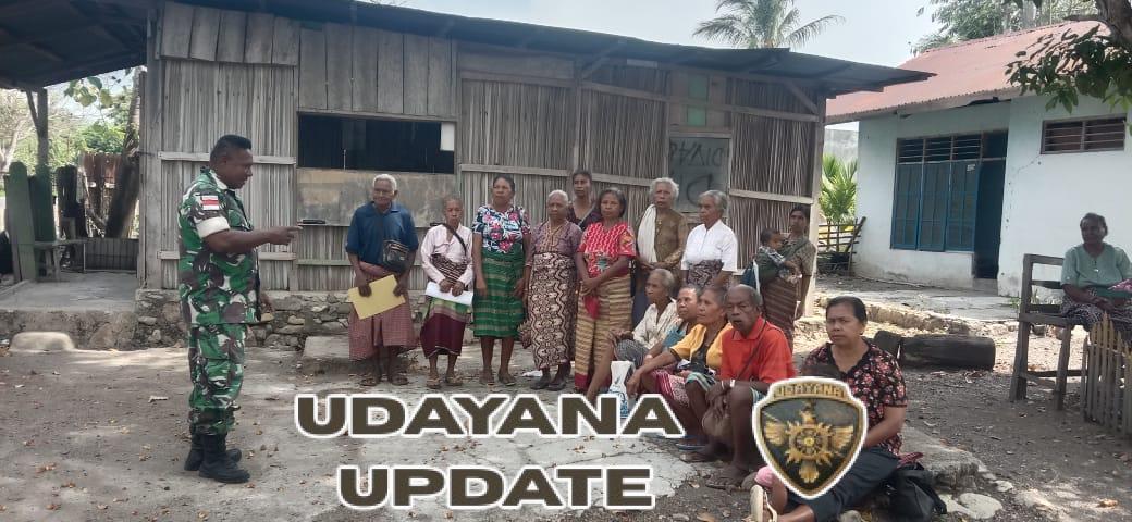 Sertu Yulius David Ajak Warga Lansia Desa Naku Jaga Kesehatan Lewat Kegiatan Komsos