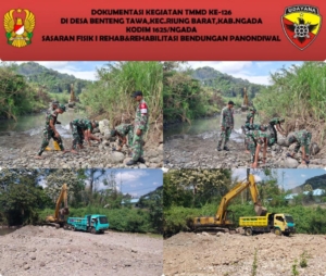 Hari ke-3 TMMD di Riung Barat, Satgas Keruk dan Siapkan Material Bendungan