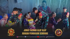 Bantu Kesulitan Rakyat, Satgas Pamtas RI-RDTL Sektor Barat Yonarhanud 2 Kostrad Bagikan Sembako
