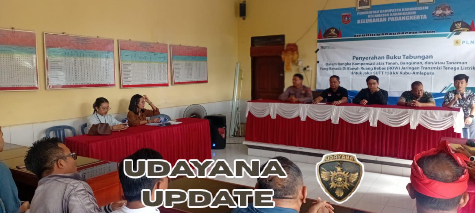 Sinergi dengan instansi terkait, Danramil 1623-01/Karangasem hadiri pembayaran dan penyerahan buku tabungan kompensasi row SUTT.