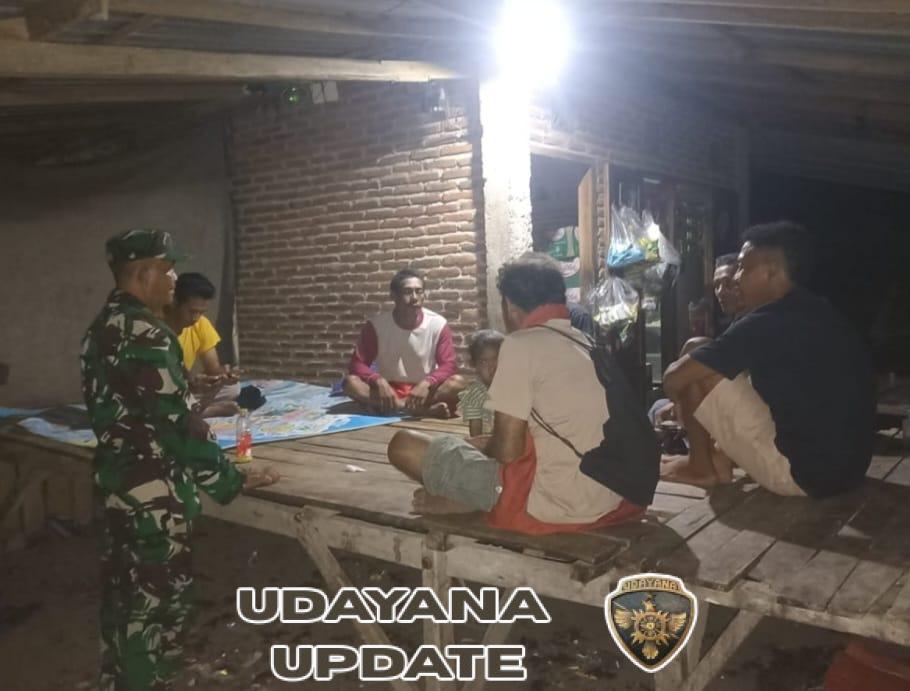 Patroli Malam Babinsa di Monta, Himbauan Anti Narkoba dan Jaga Keamanan Lingkungan