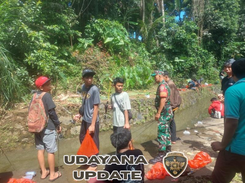 Sinergi TNI–Polri dan Pecalang Amankan Lomba Mancing Air Deras