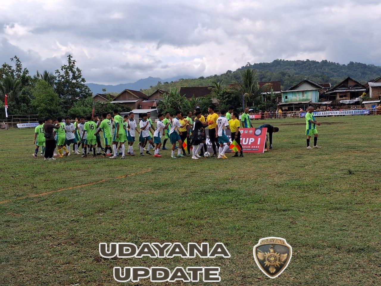Babinsa Hadiri Pembukaan Turnamen Sepak Bola Kades Cup I di Desa Bangkat Monteh