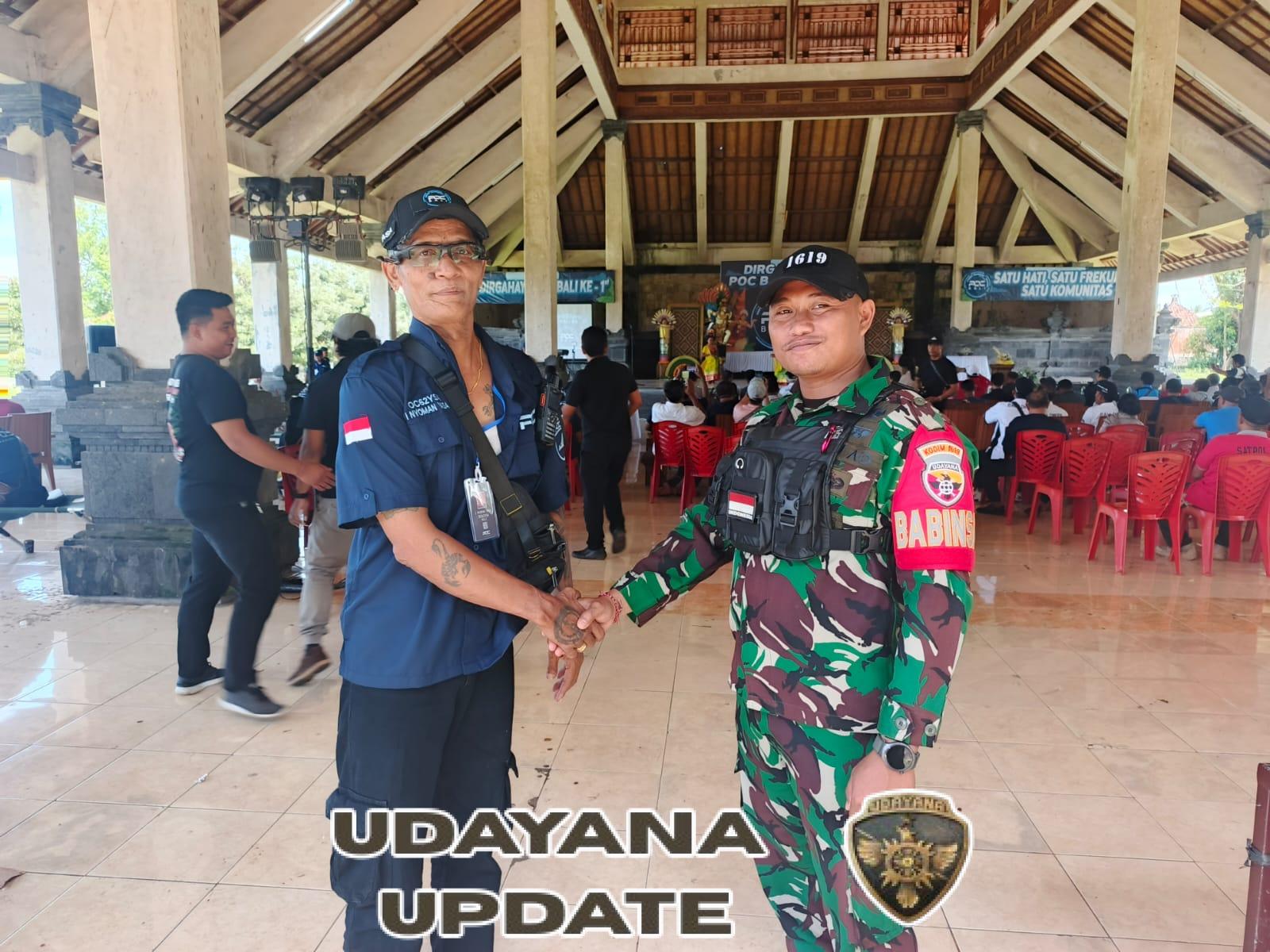 Dukung Komunikasi dan Keamanan Wilayah, Danramil Marga Hadiri Perayaan HUT Komunitas POC