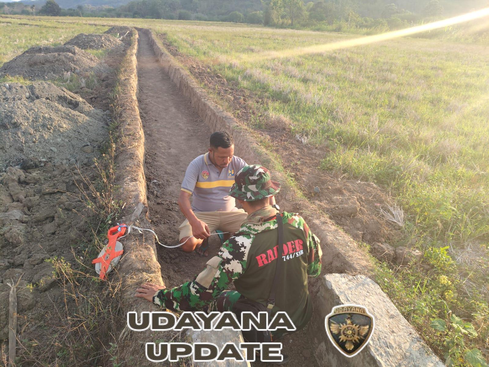 Kodim 1625/Ngada Targetkan 23% Pengukuran Awal Pemasangan Mal Coran Irigasi di Desa Benteng Tawa