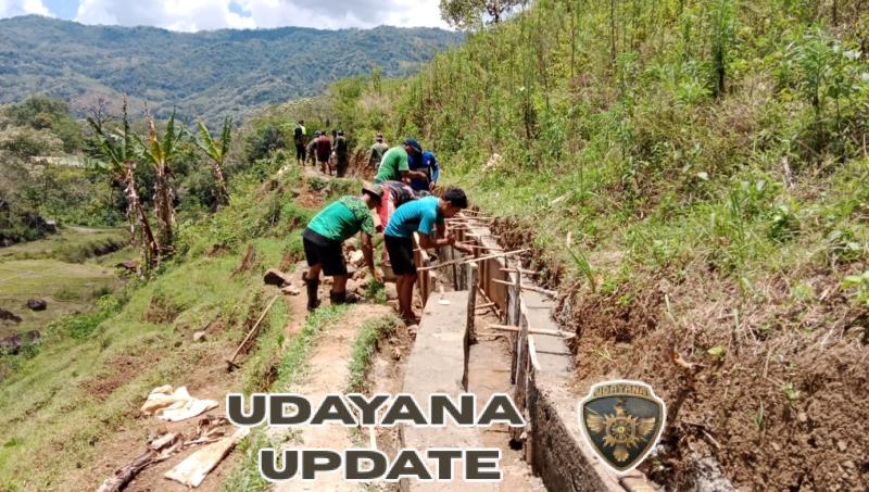 TNI Turun ke Sawah, Saluran Irigasi Desa Beamese Kini Dibangun Kembali