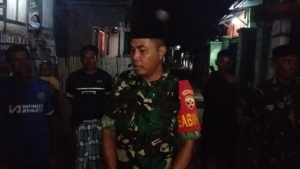 Patroli Gabungan Koramil dan Masyarakat Lambu Cegah Penjualan Miras dan Narkoba