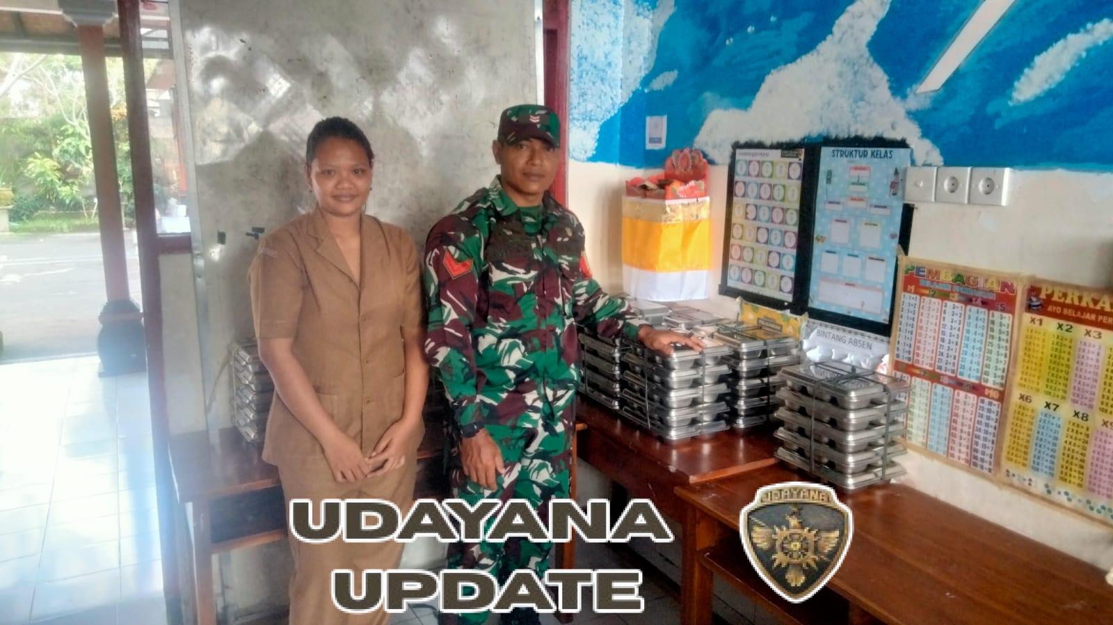 Babinsa Melinggih Dukung Pendistribusian Program Makan Bergizi Gratis untuk Siswa Payangan