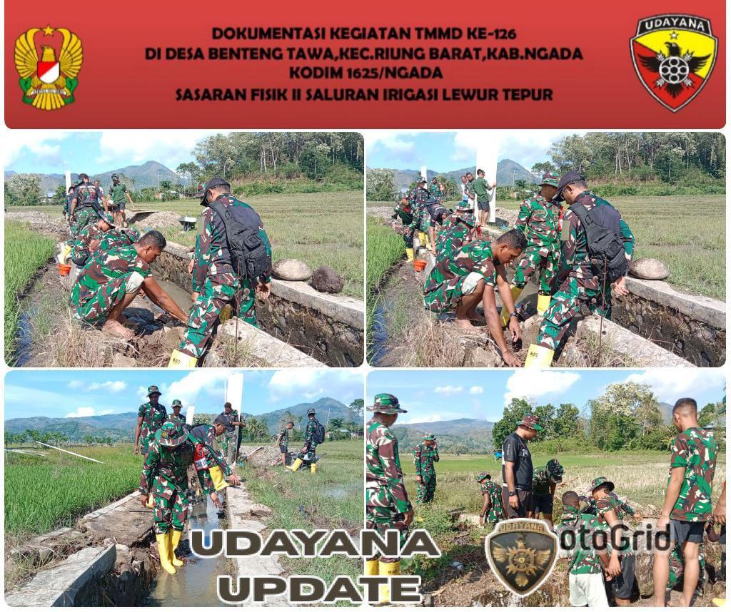 Hari ke-7 TMMD ke-126, Prajurit dan Warga Kompak Bersihkan Material Saluran Irigasi di Benteng Tawa