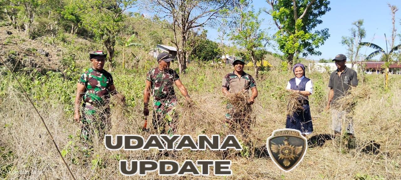 Bantu Siapkan Lahan Pertanian, Satgaster Pos Halibete I Dukung Peningkatan Ketahanan Pangan Wilayah