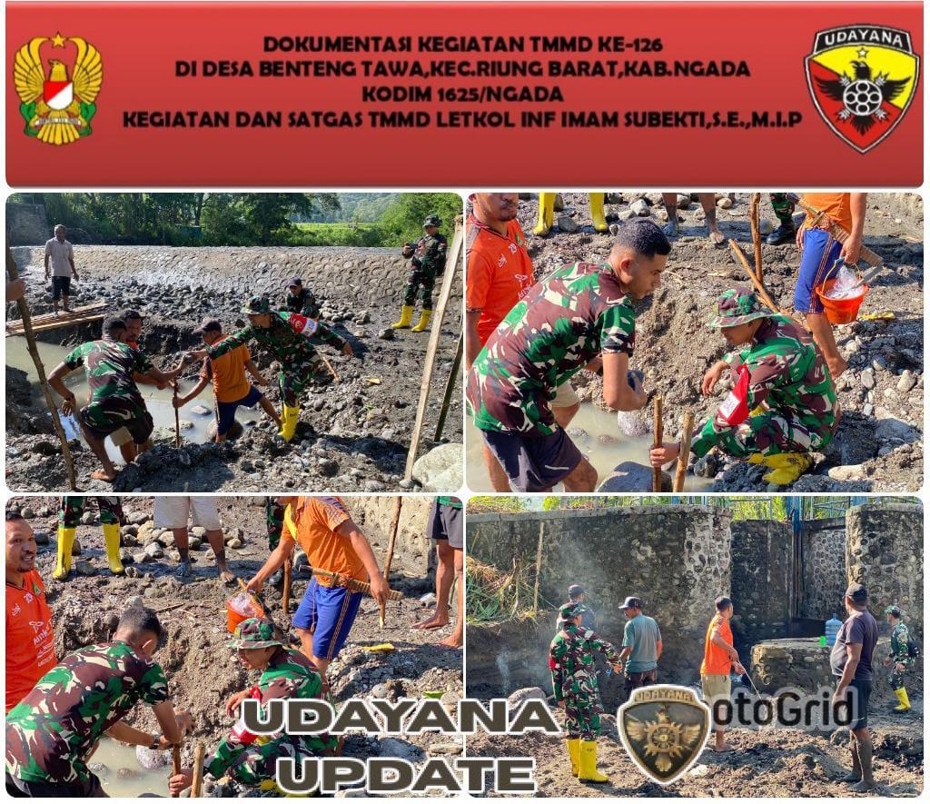 Dansatgas TMMD Ke-126 Kodim 1625/Ngada Turun Langsung Bantu Angkut Material di Bendungan Panondiwal