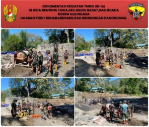 Hari ke-9 TMMD ke-126 Kodim 1625/Ngada, Pengecoran Bendungan Panondiwal Capai 36 Persen