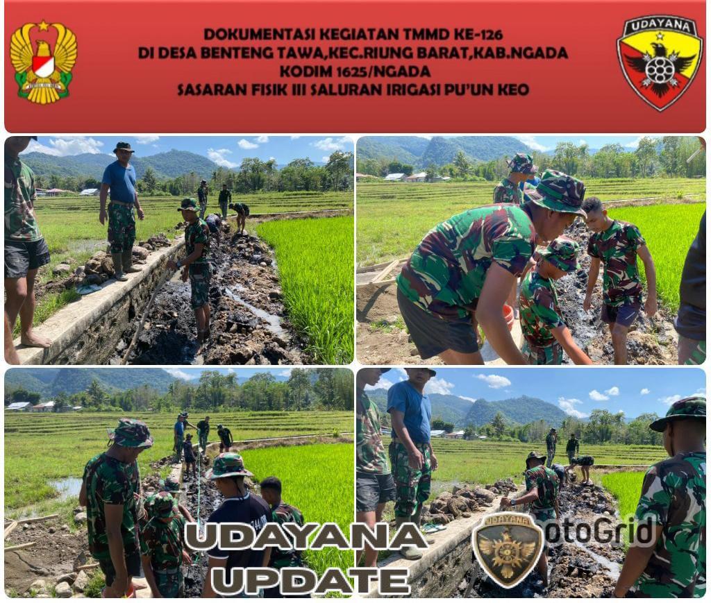 Hari ke-9 TMMD Ke-126 Kodim 1625/Ngada, Satgas Fokus Gali Fondasi Irigasi Pu’un Keo