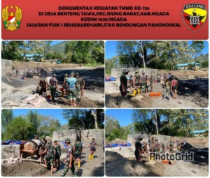 Hari ke-10 TMMD Kodim 1625/Ngada, Progres Rehabilitasi Bendungan Panondiwal Capai 41 Persen