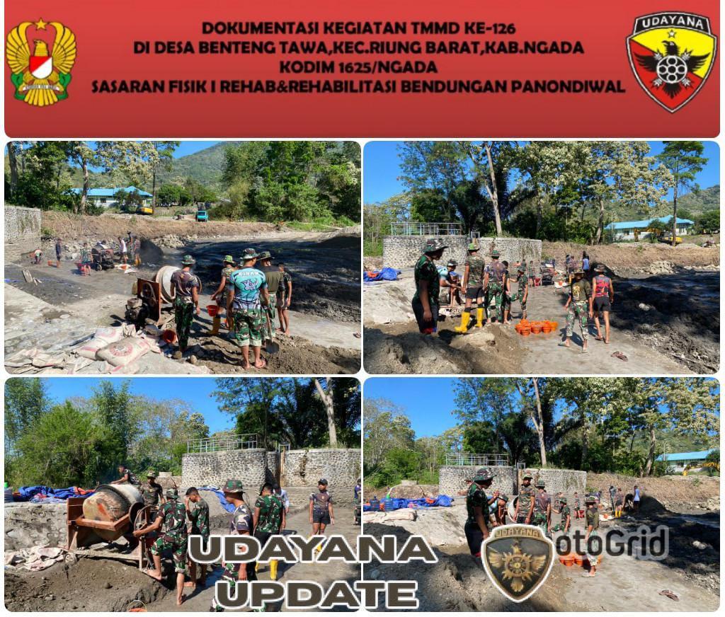 Hari ke-10 TMMD Kodim 1625/Ngada, Progres Rehabilitasi Bendungan Panondiwal Capai 41 Persen