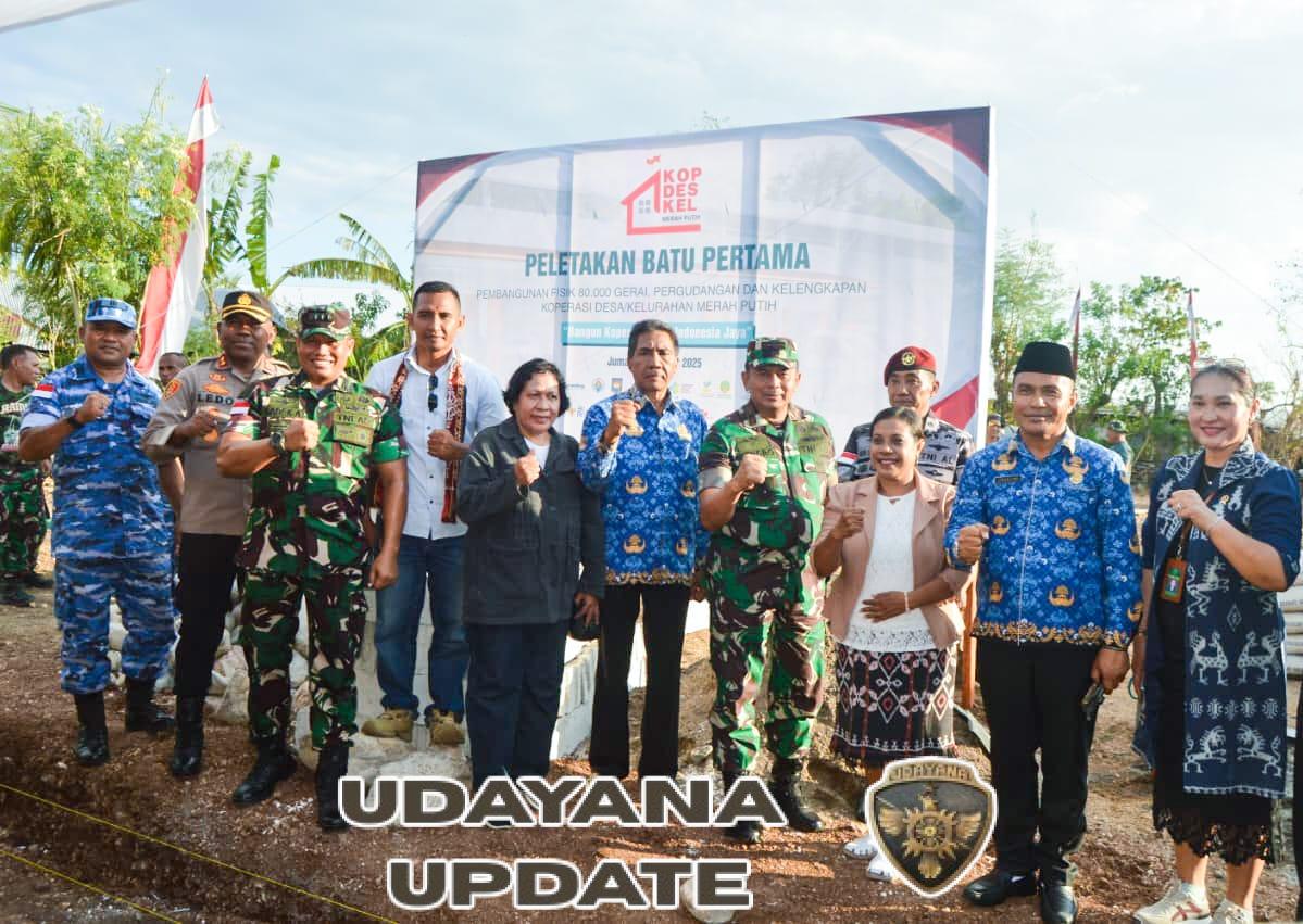 Danrem 161/WS Mengikuti Rangkaian Kegiatan; Peletakan Batu Pertama Pembangunan 80.000 Gerai dan Pergudangan Merah Putih.