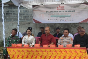 Danramil 1616-01/Gianyar Hadiri Groundbreaking Koperasi Desa Kelurahan Merah Putih”