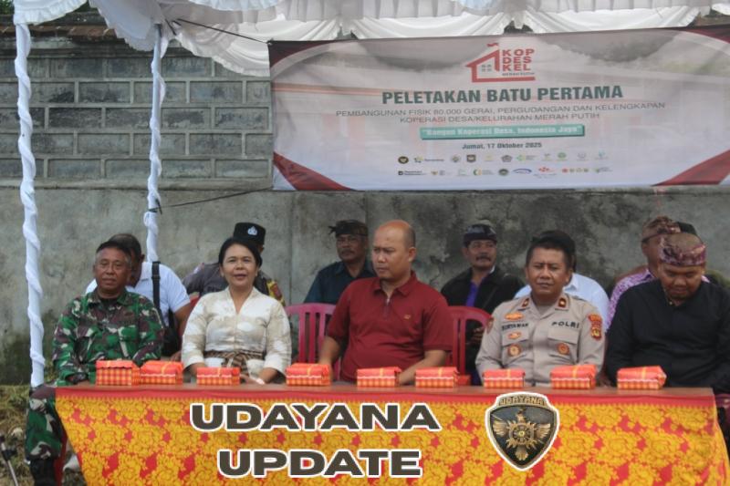 Danramil 1616-01/Gianyar Hadiri Groundbreaking Koperasi Desa Kelurahan Merah Putih”