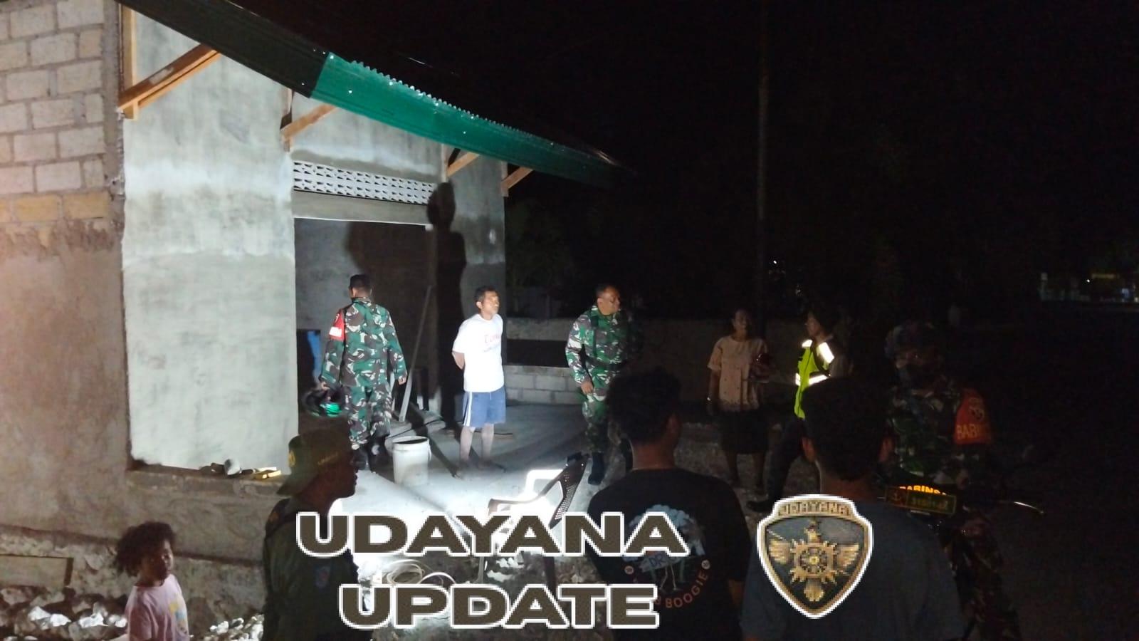 TNI Bersama Linmas Dan Security Laksanakan Ronda Malam Terpadu