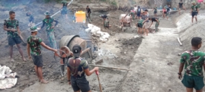 Rehab Bendungan Panondiwal Desa Benteng Tawa Masuk Tahap Pengecoran, Progres 45%