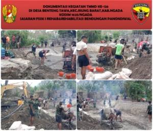 Hari ke-11 TMMD ke-126 Kodim 1625/Ngada, Pengecoran Lantai Bendungan Panondiwal Capai 46 Persen