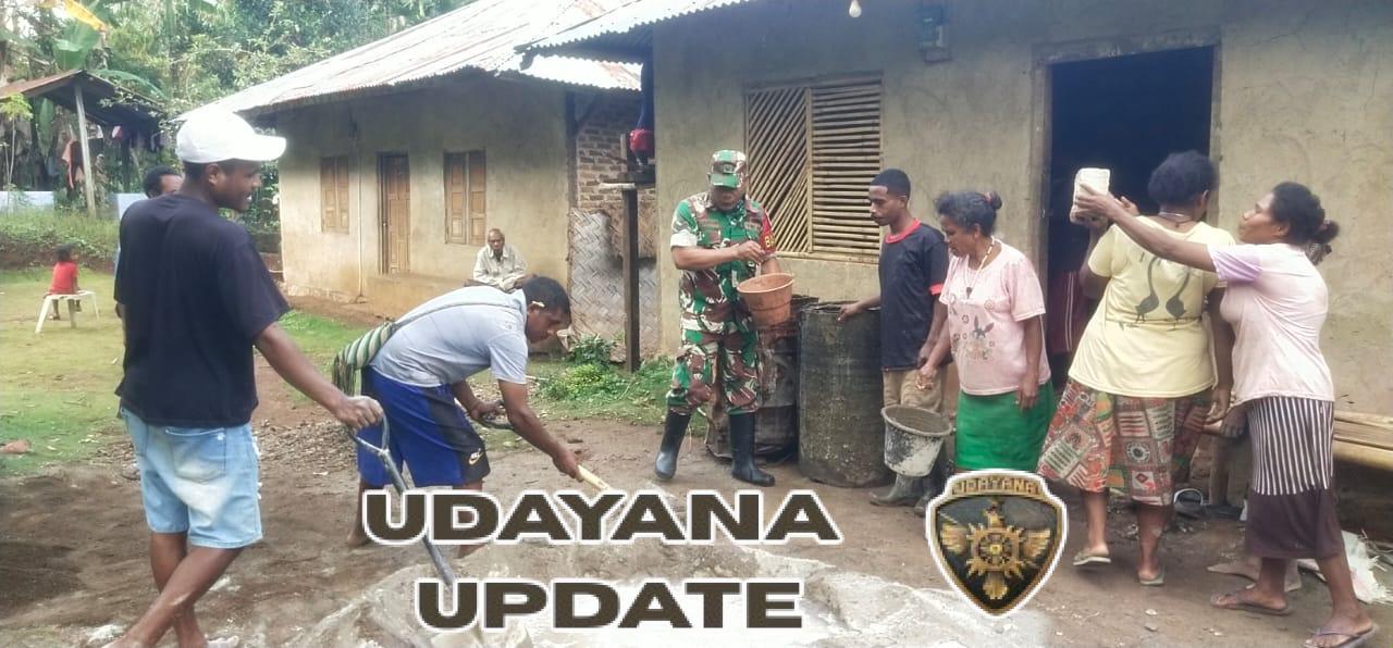 Babinsa Ajak Warga Welai Selatan Gotong Royong Bangun Rumah Warga