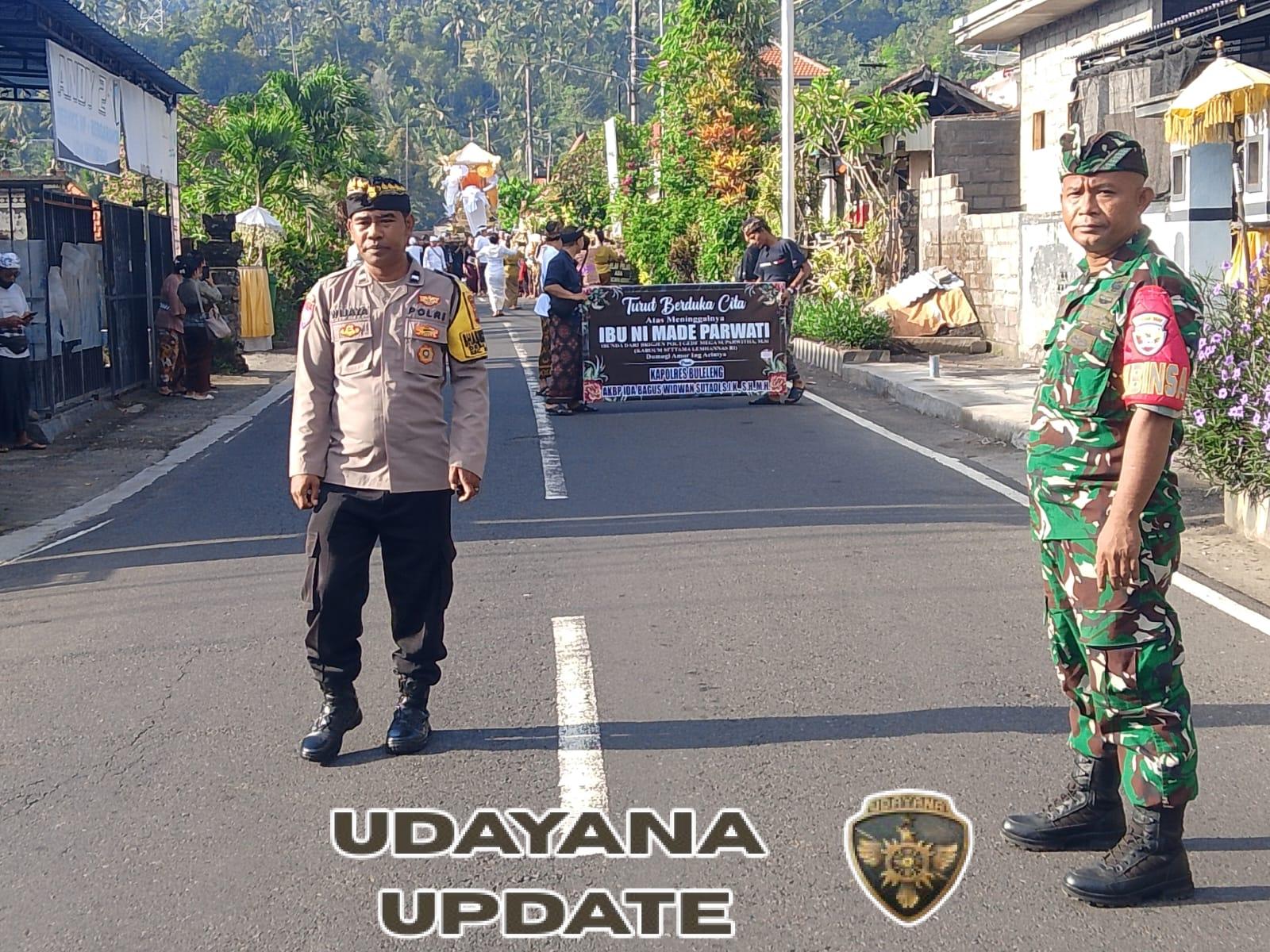 Kemanunggalan TNI-Polri dan Masyarakat” Babinsa dan Bhabinkamtibmas Subuk Sukses Amankan Dua Upacara Ngaben Sekaligus.