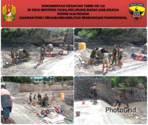 Hari ke-12 TMMD ke-126 Kodim 1625/Ngada, Satgas Lanjutkan Pengacian Mercu Bendungan Panondiwal