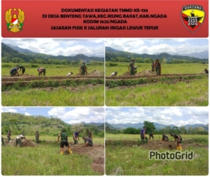 Hari ke-12 TMMD ke-126 Kodim 1625/Ngada: Progres Saluran Irigasi Lewur Tepu Capai 50 Persen