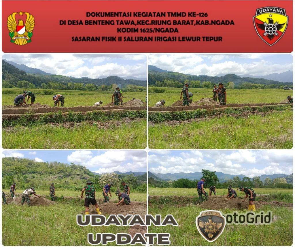 Hari ke-12 TMMD ke-126 Kodim 1625/Ngada: Progres Saluran Irigasi Lewur Tepu Capai 50 Persen