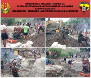 Hari Ke-13 TMMD Ke-126, Satgas Kodim 1625/Ngada Fokus Kerjakan Fondasi Sayap Bendungan Panondiwal