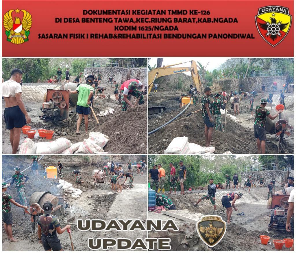 Hari Ke-13 TMMD Ke-126, Satgas Kodim 1625/Ngada Fokus Kerjakan Fondasi Sayap Bendungan Panondiwal
