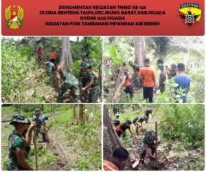 Hari Ke-13 TMMD Ke-126, Satgas Kodim 1625/Ngada Genjot Pekerjaan Pipanisasi Air Bersih di Benteng Tawa