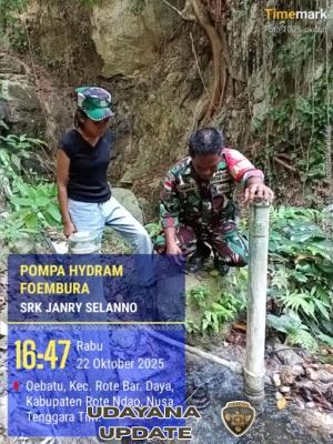 Babinsa Batutua Laksanakan Komsos dan Kontrol Pompa Hydram di Foembura