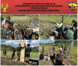 Hari ke-15 TMMD ke-126, Pengerjaan Saluran Irigasi Lewur Tepu Capai 60 Persen