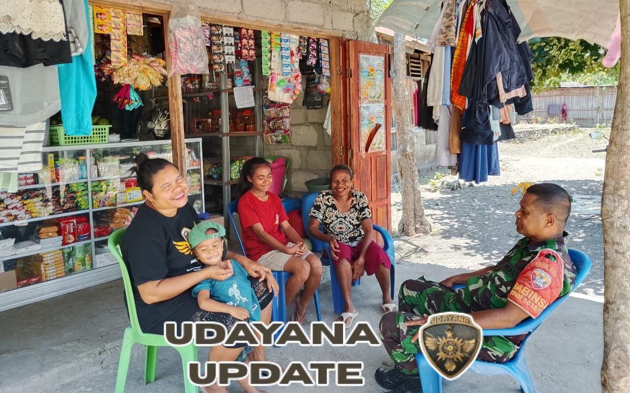 Dengan Senyum dan Keakraban, Babinsa Sertu Patricio Bangun Komunikasi Positif di Desa Binaan